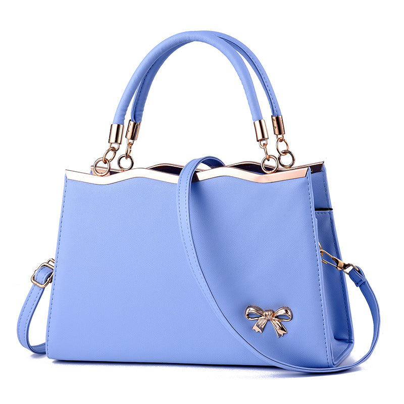 Women'S Fashion Solid Color Bow Large Capacity Handbag