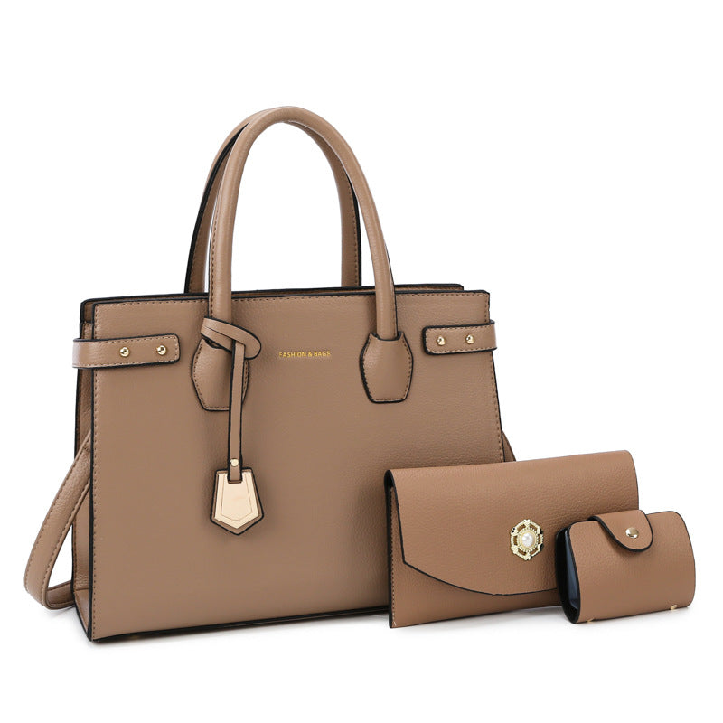 Women Fashion Casual Simple Solid Color 3-Piece Set Handbags