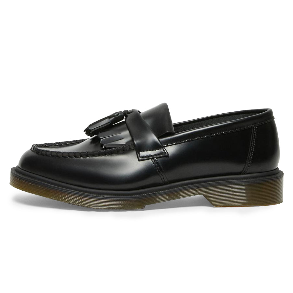 Black Loafers With Tassel Decor Lug Sole Chunky Low Heels