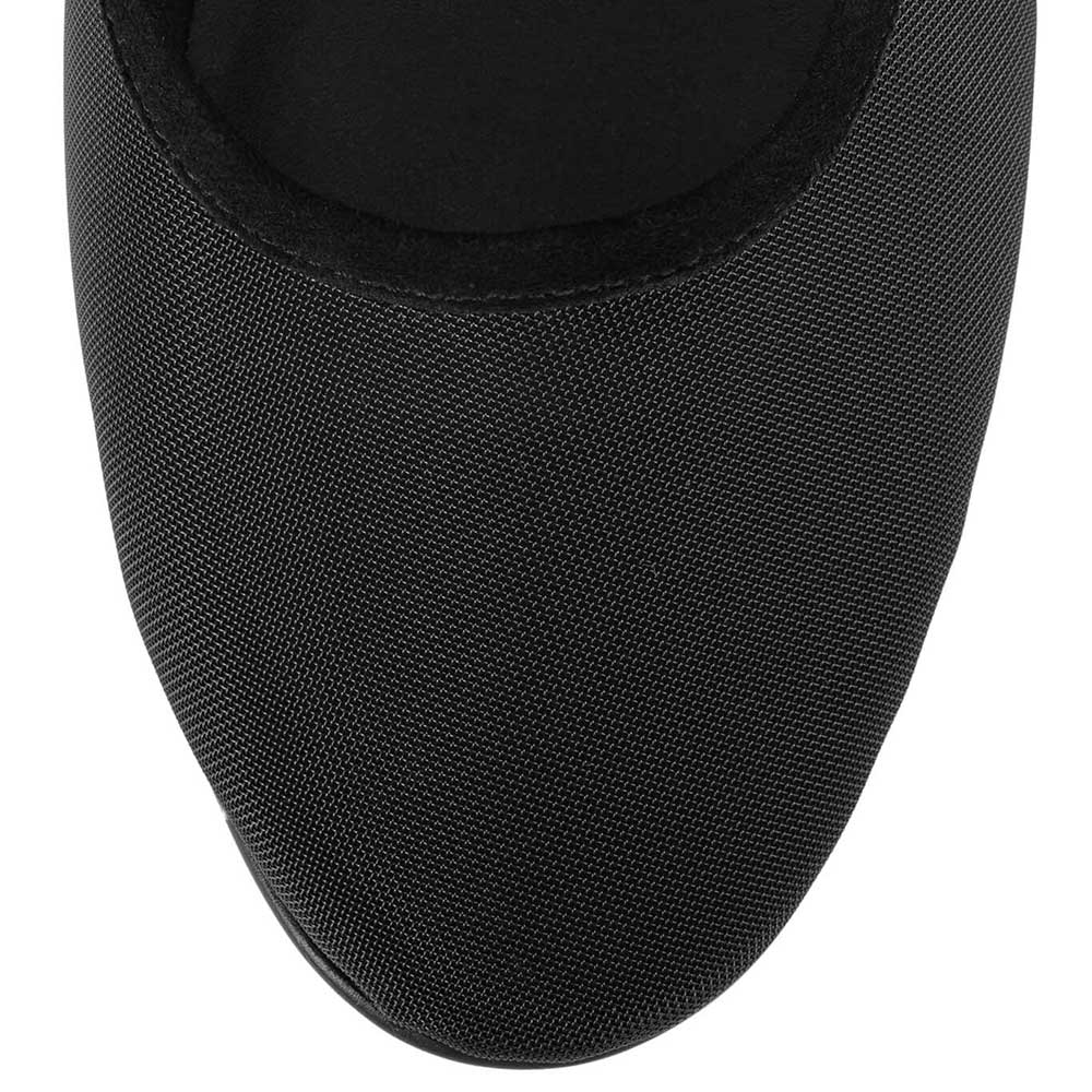 Black Mesh Round Toe Mary Jane Ballet Flats
