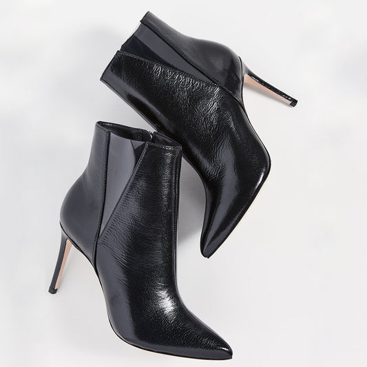 Black Fashion Transparent Stiletto Heel Ankle Boots