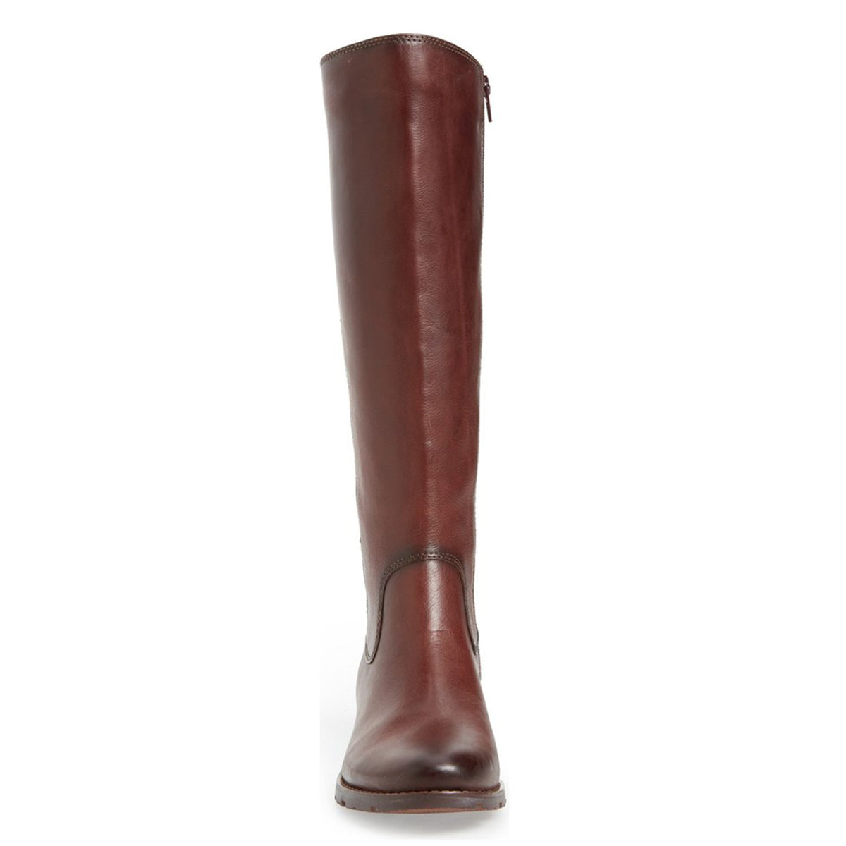Brown Round Toe Back Lace-Up Vintage Knee High Boots for Women