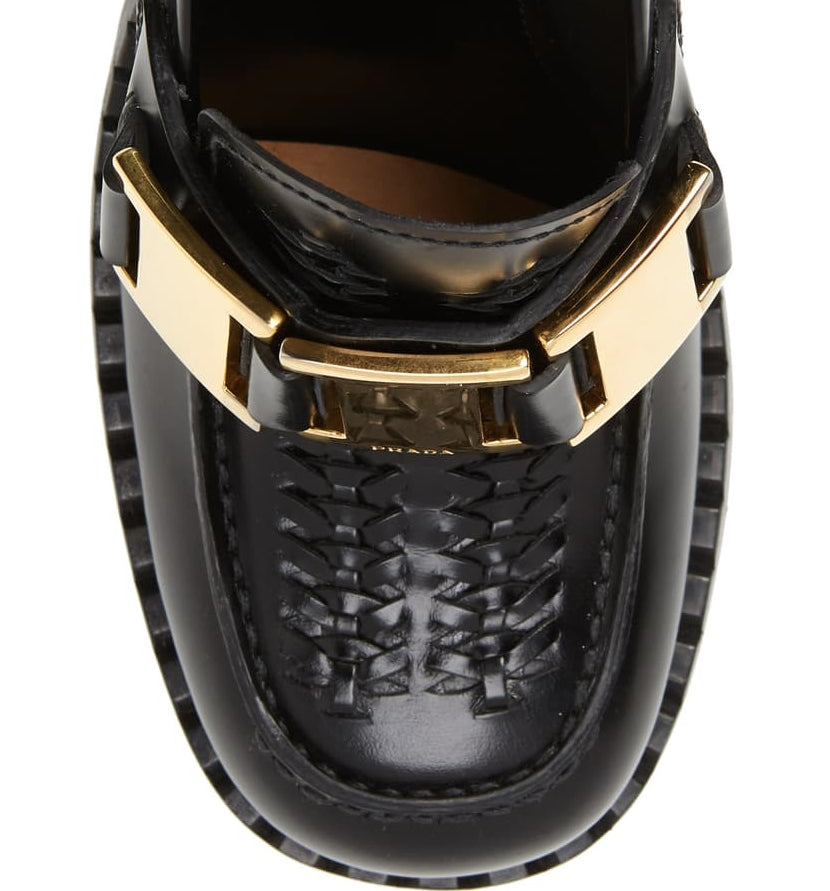 Custom Made Black Women's Block Heel Loafers