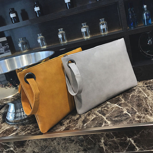 Women Fashionable Solid Color Large Capacity Clutch Bag