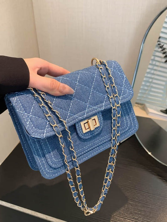 Sac bandoulière en denim simple et tendance
