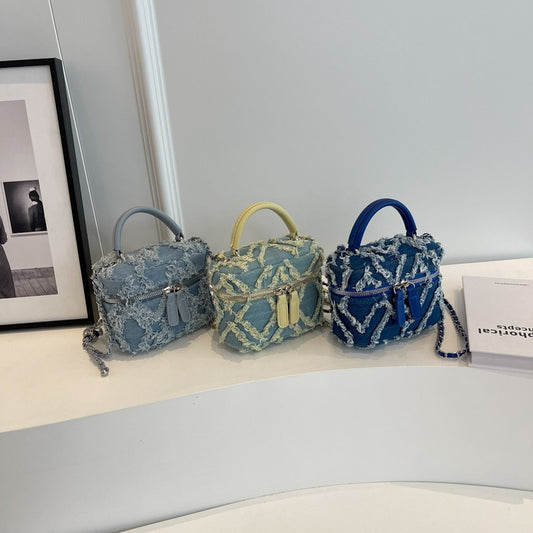 Sac à bandoulière carré en denim tendance