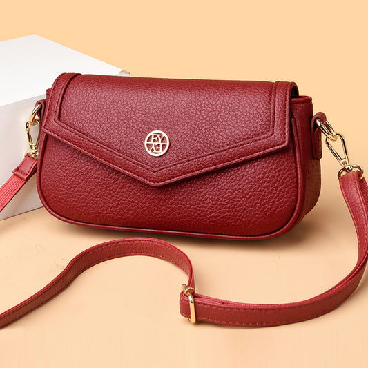 Women Fashion Casual PU Leather Litchi Pattern Shoulder Bag