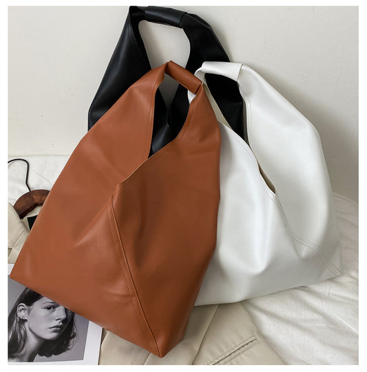 Sac à bandoulière simple et uni en PU de grande capacité