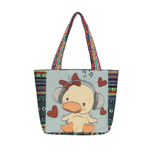 Sac à main mignon de style ethnique rétro de dessin animé