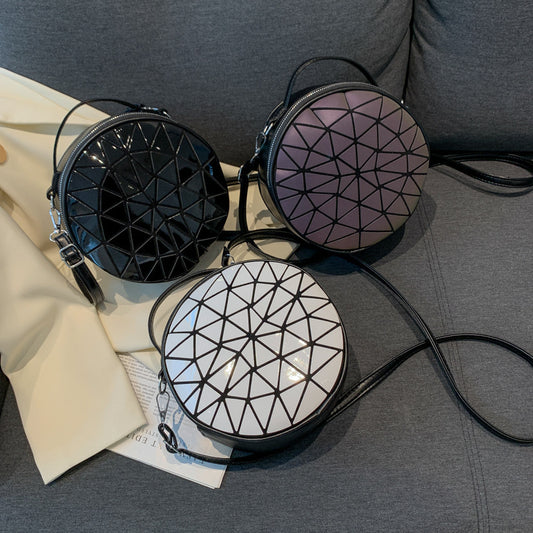 Sac à bandoulière rond tendance avec fermeture éclair