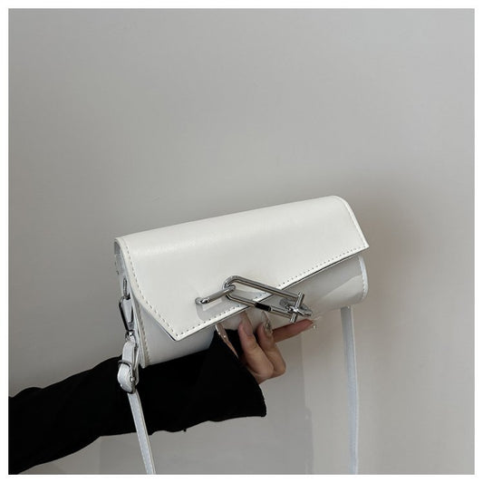 Sac à bandoulière tendance à boucle de couleur unie