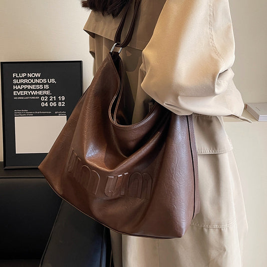 Women Fashion Retro Large Capacity PU Tote Bag