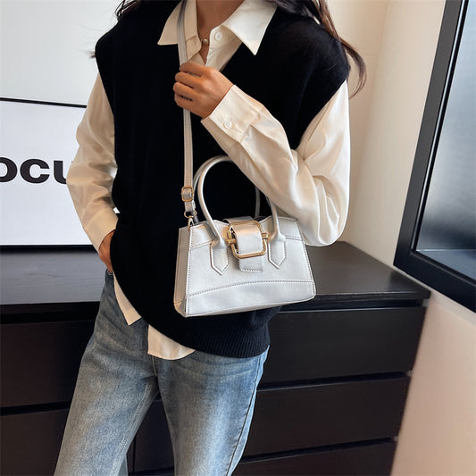Women Fashion Casual Simple Solid Color Handbag