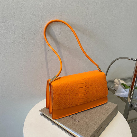 Sac à bandoulière en crocodile uni pour femme