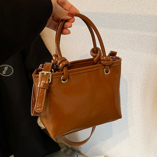 Sac à main seau tendance de couleur unie pour femme