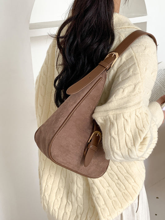 Sac à bandoulière carré en velours givré vintage pour femme