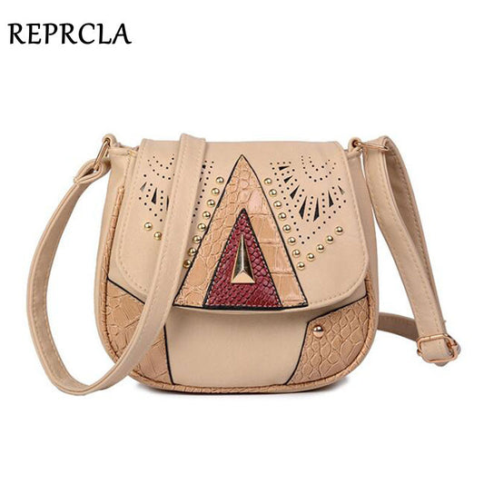 Women Vintage Flap Buckle Design PU Crossbody Bag