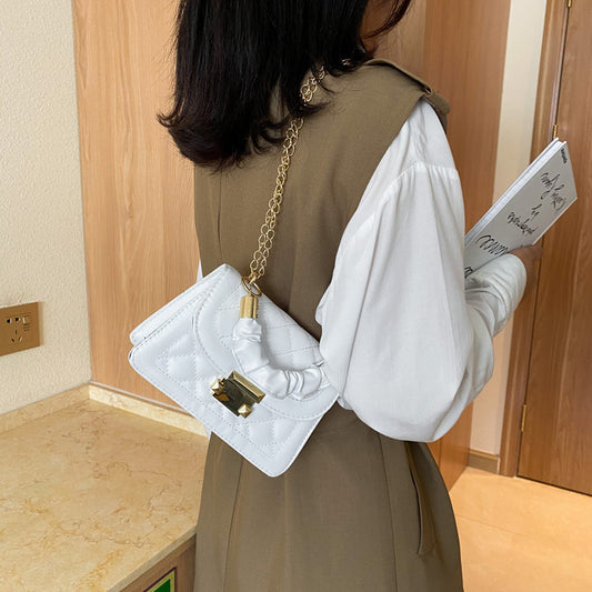 Sac messager à une épaule avec chaîne en diamant pour femme