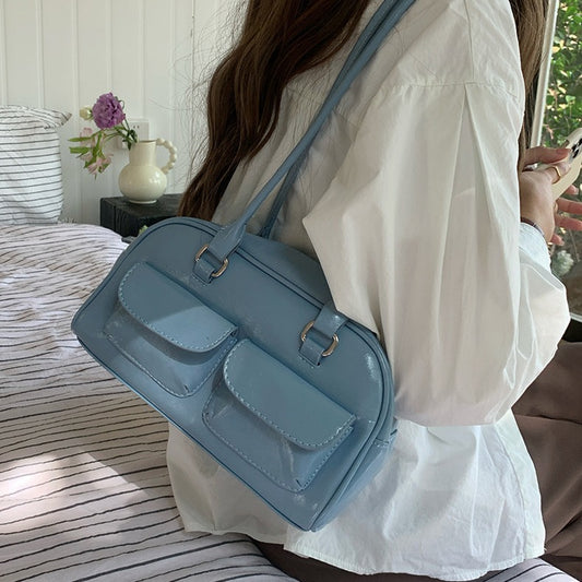 Sac à bandoulière vintage en cuir ciré pour femme