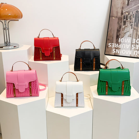 Sac à bandoulière imprimé crocodile tendance