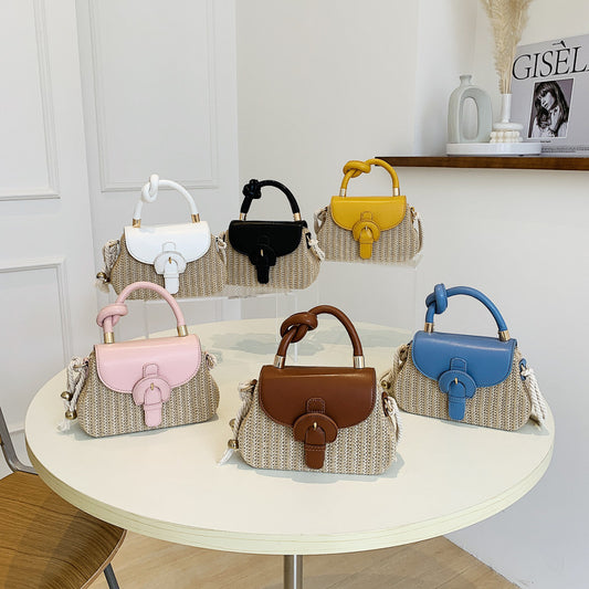 Sac à bandoulière en corde de coton tressée pour femme, tendance été