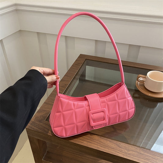 Sac à bandoulière simple et uni en forme de losange pour femme