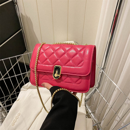 Sac messager tendance pour femme avec chaîne en losange