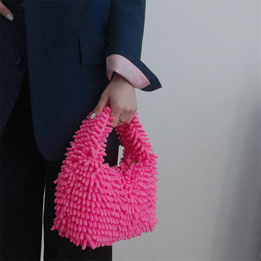 Women Fashion Casual Solid Color Soft Clutch Bag