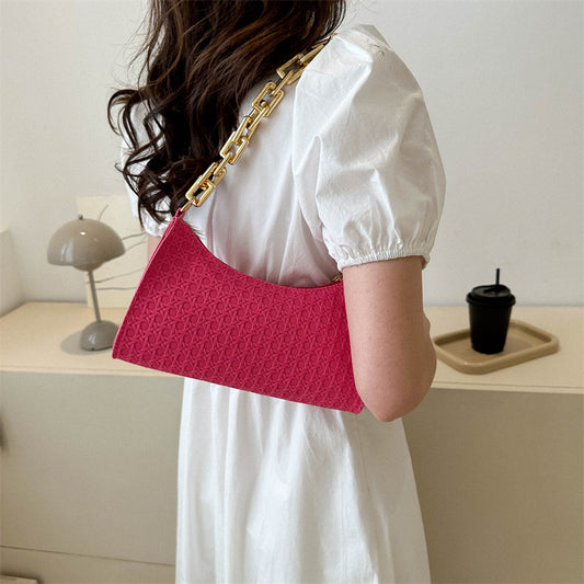 Sac à main tendance à chaîne de couleur unie pour femme