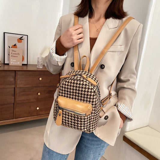 Women Fashion Box Zipper Large Capacity Backpack