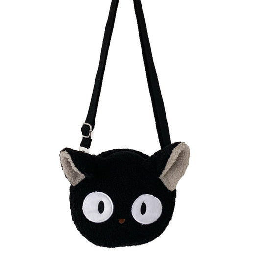 Sac à bandoulière en peluche avec pendentif en forme de poupée de dessin animé pour femme