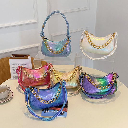 Sac à bandoulière à chaîne multicolore tendance