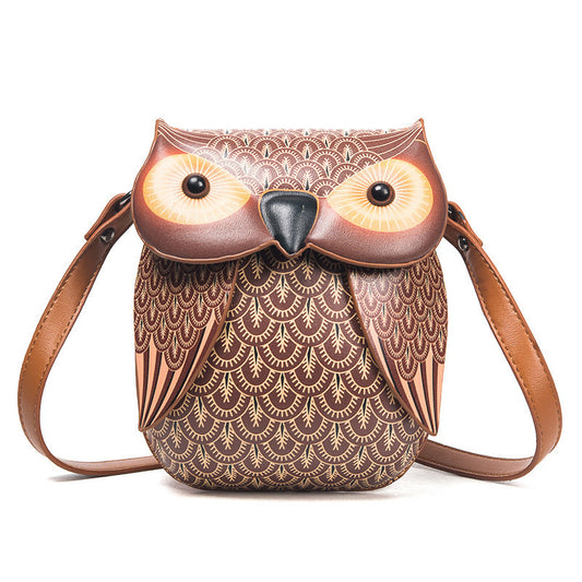 Sac à bandoulière pour téléphone portable avec imprimé hibou