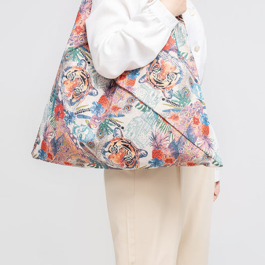 Women Bohemia Leopard Tiger Print Large Capacity Canvas Shoulder Bag