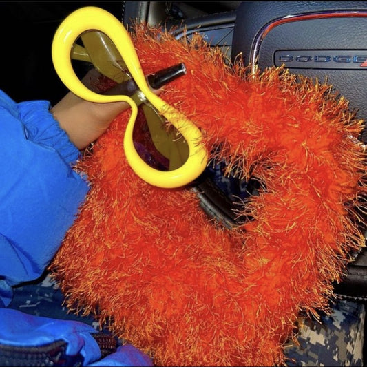 Autumn Winter Women Simple Solid Color Plush Chain Handle Shoulder Bag