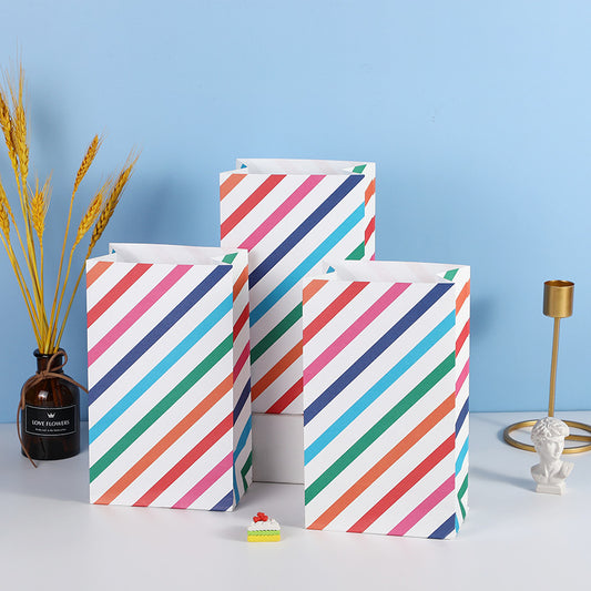 Sac de rangement à rayures multicolores tendance pour accessoires de vêtements