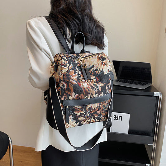 Fashion Large Capacity Oil Painting Backpack