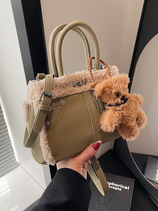 Sac à main en peluche grande capacité pour femme, style décontracté et tendance