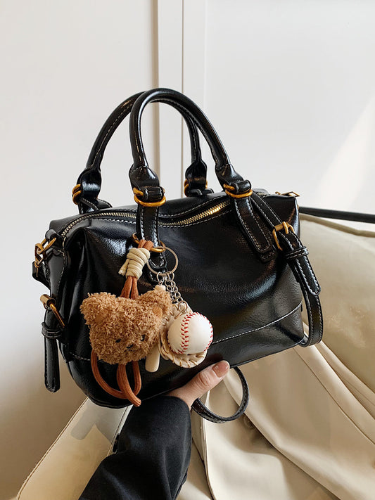 Women Fashion Casual Solid Color Large Capacity Zipper Handbag