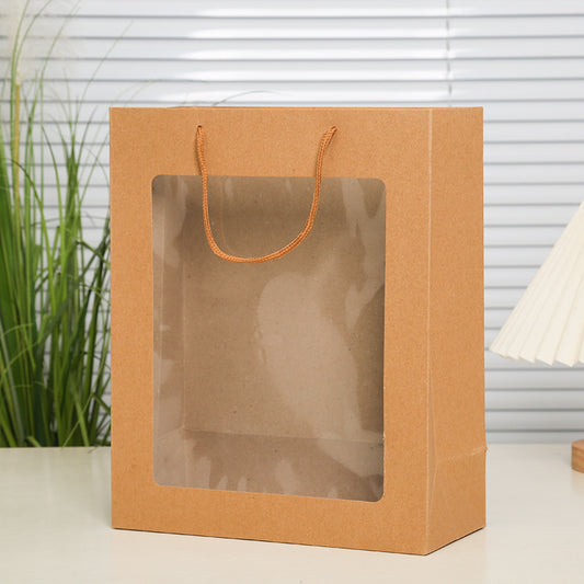 Sac d'emballage cadeau en papier kraft transparent, simple et créatif