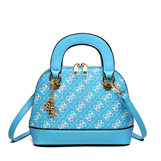 Women Fashionable Solid Color Zipper Metal Pendant Large Capacity Shoulder Crossbody Bag