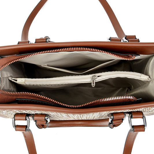 Sac à main tissé décontracté de grande capacité