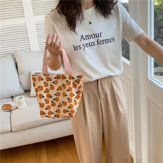 Corduroy Cute Canvas Bagshoulder Handle Bag