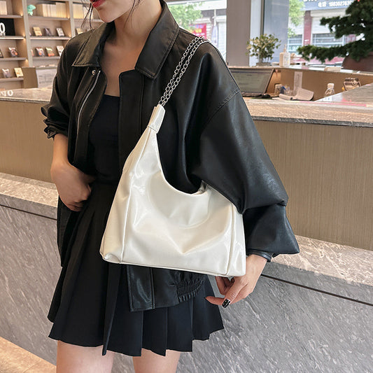 Sac à bandoulière tendance et décontracté pour femme, couleur unie, grande capacité