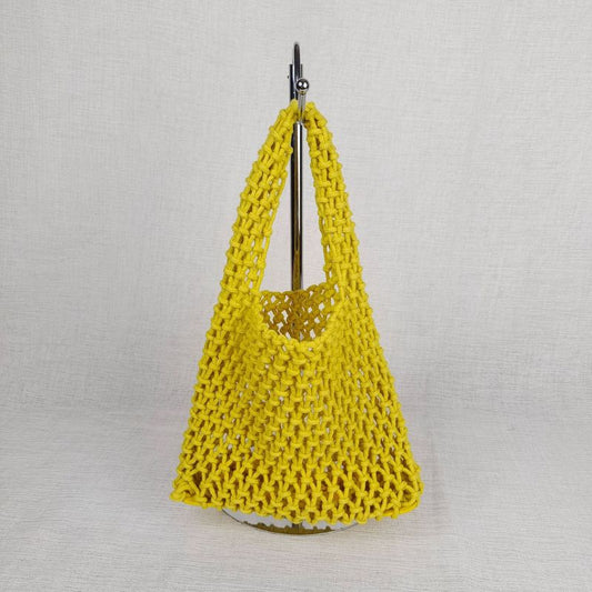 Women Casual Fashion Vacation Beach Mesh Woven Hollow Large Capacity Shoulder Bag