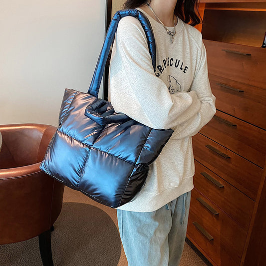 Autumn And Winter Women Fashionable Solid Color Large Capacity Shoulder Bag