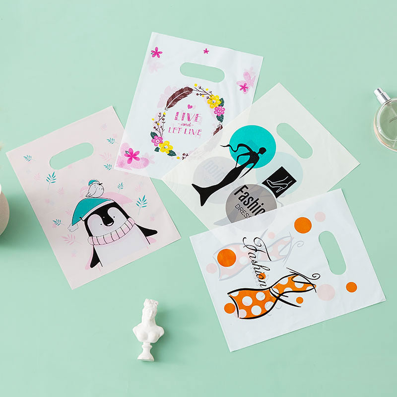 Fashion Cute Printed Jewelry Shopping Packaging Plastic Bag 100pieces/Set