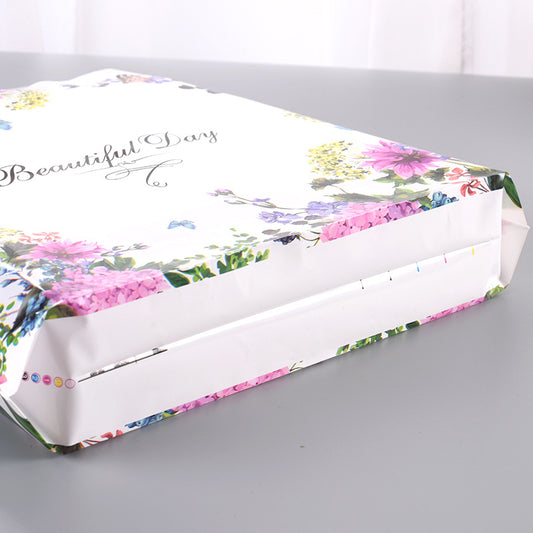 Simple Floral Butterfly Printing Plastic Gift Shopping Tote Bag