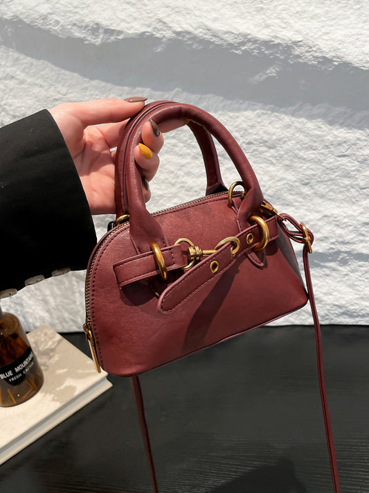 Women Fashion Casual Solid Color Lock Shoulder Bag