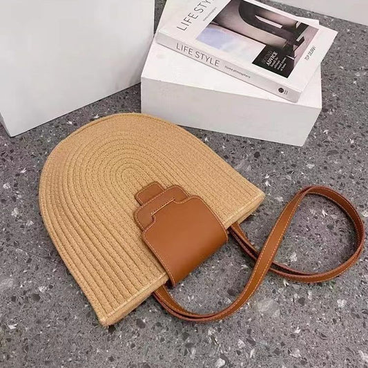 Pastoral Style Holiday Large Capacity Cotton Woven Bag Shoulder Bag